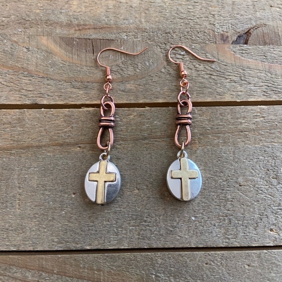handmade Jewelry - 3 for $25 Handmade Multi Metal Cross Earrings